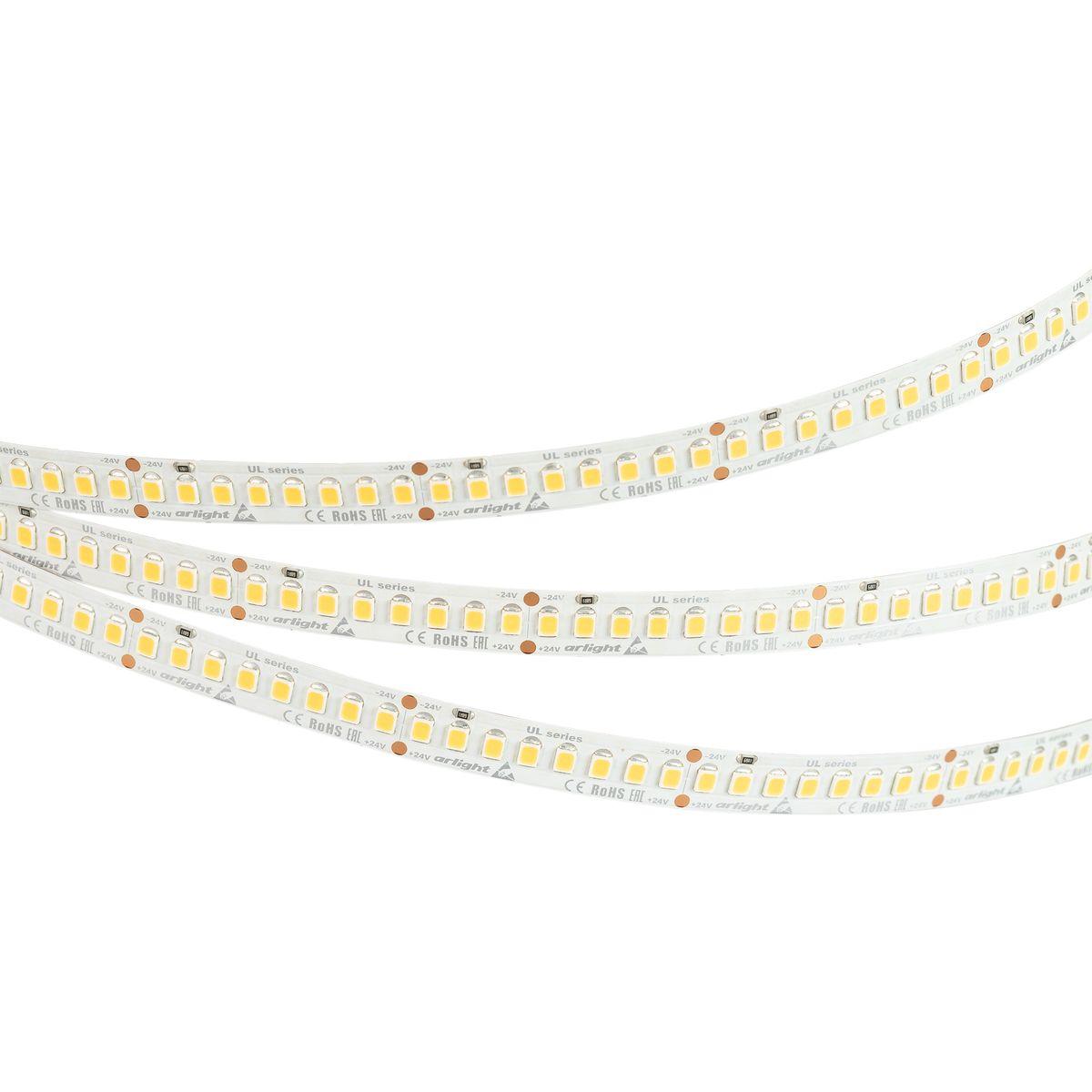 Светодиодная лента Arlight 20W/m 200LED/m 2835SMD теплый белый 5M UL-A200-10mm 24V Warm2700 037222