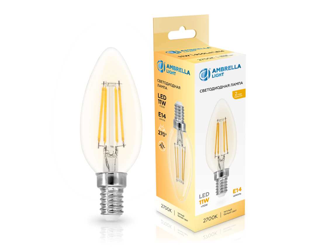 Лампа светодиодная Свеча C35 11W 2700K Ambrella light Bulding 351113