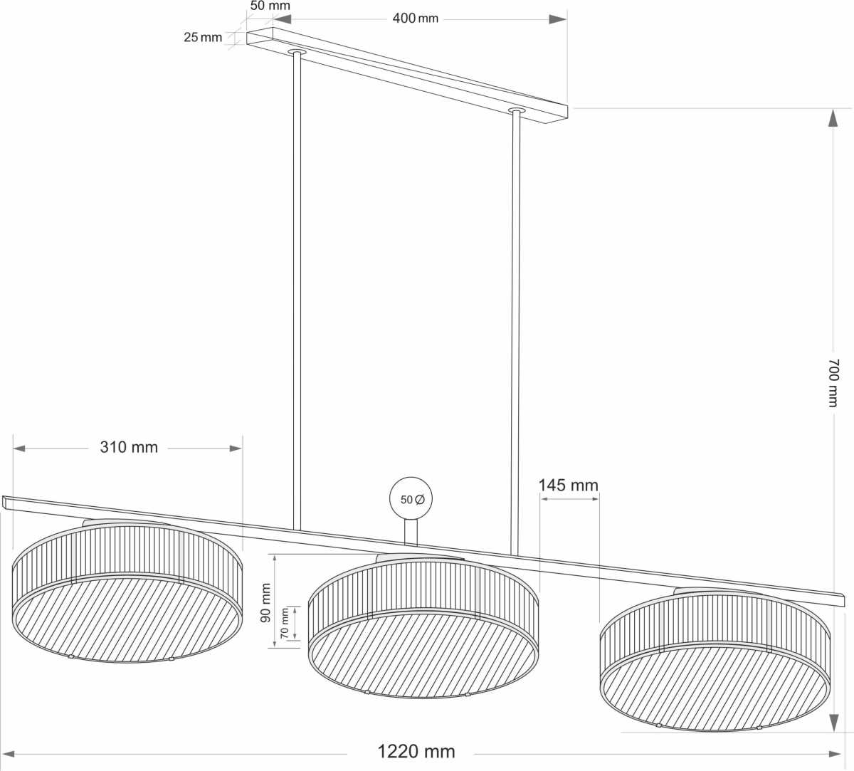 Подвесной светильник KUTEK LAVONE LAV-ZWL-9(P)310