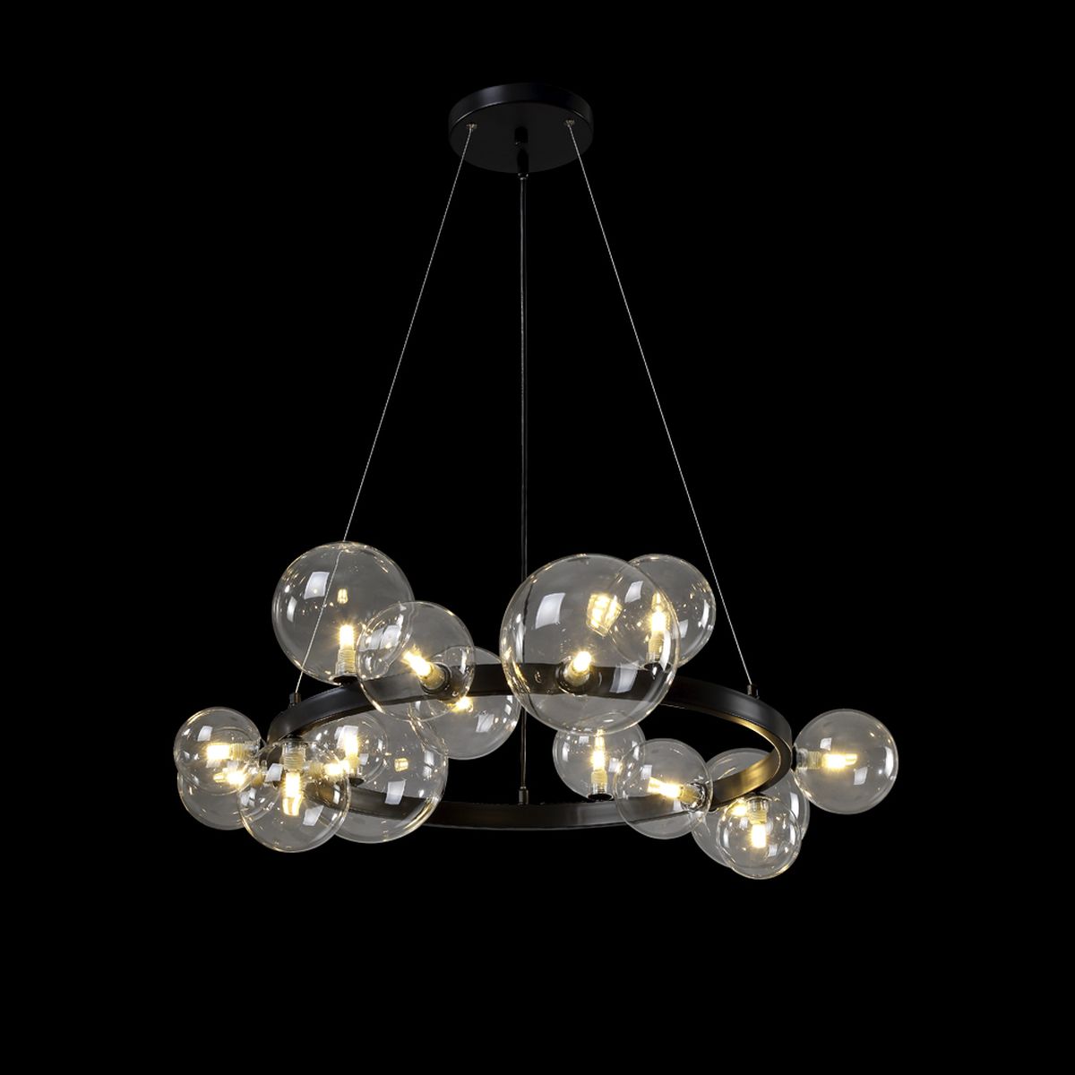 Подвесная люстра Crystal Lux Agata SP15 V2 Black/Transparente