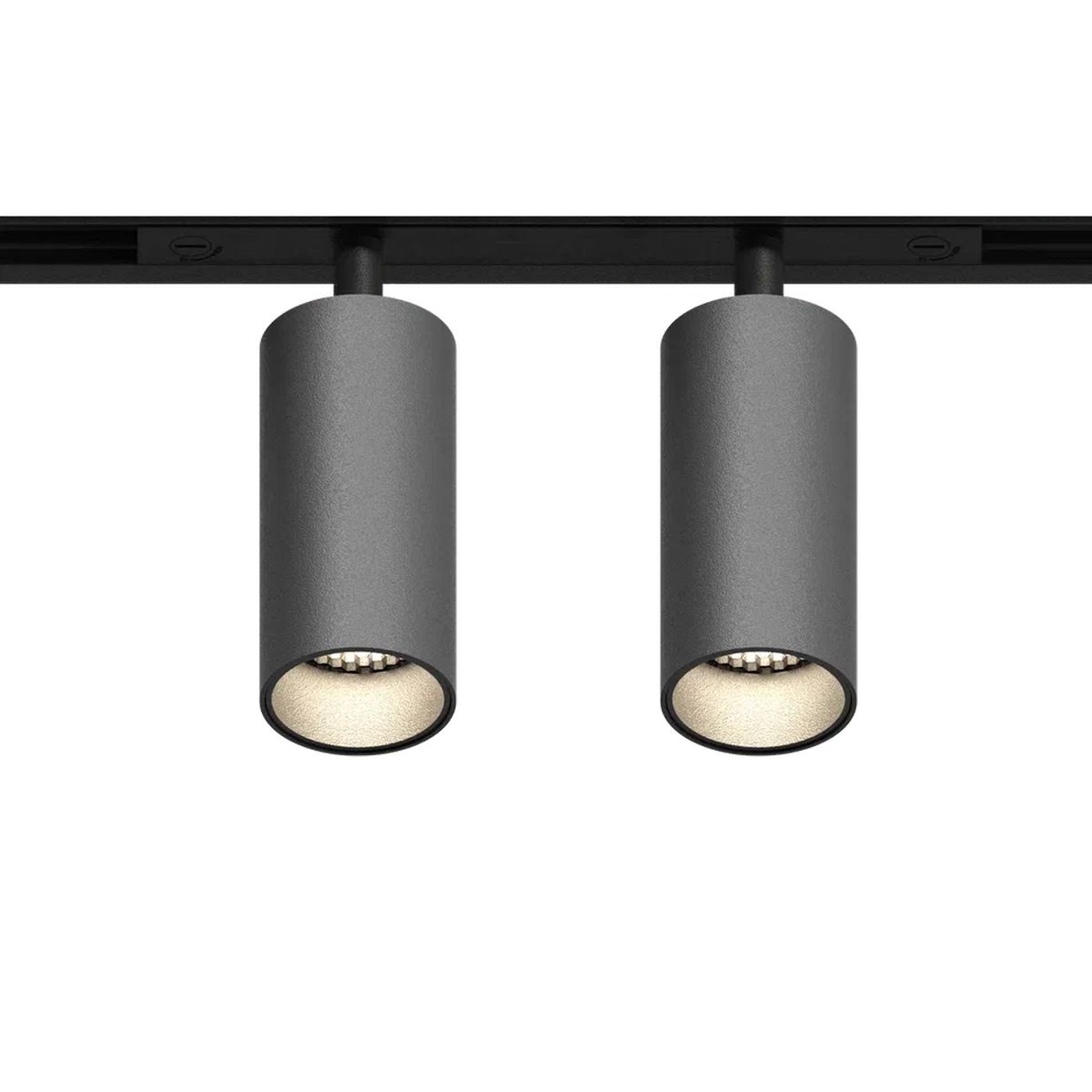GRAFFIT Трековый светильник TWIN-SPOT LED 48В 2x6Вт 3000К CRI90 15° NO-DIM глубокий графит