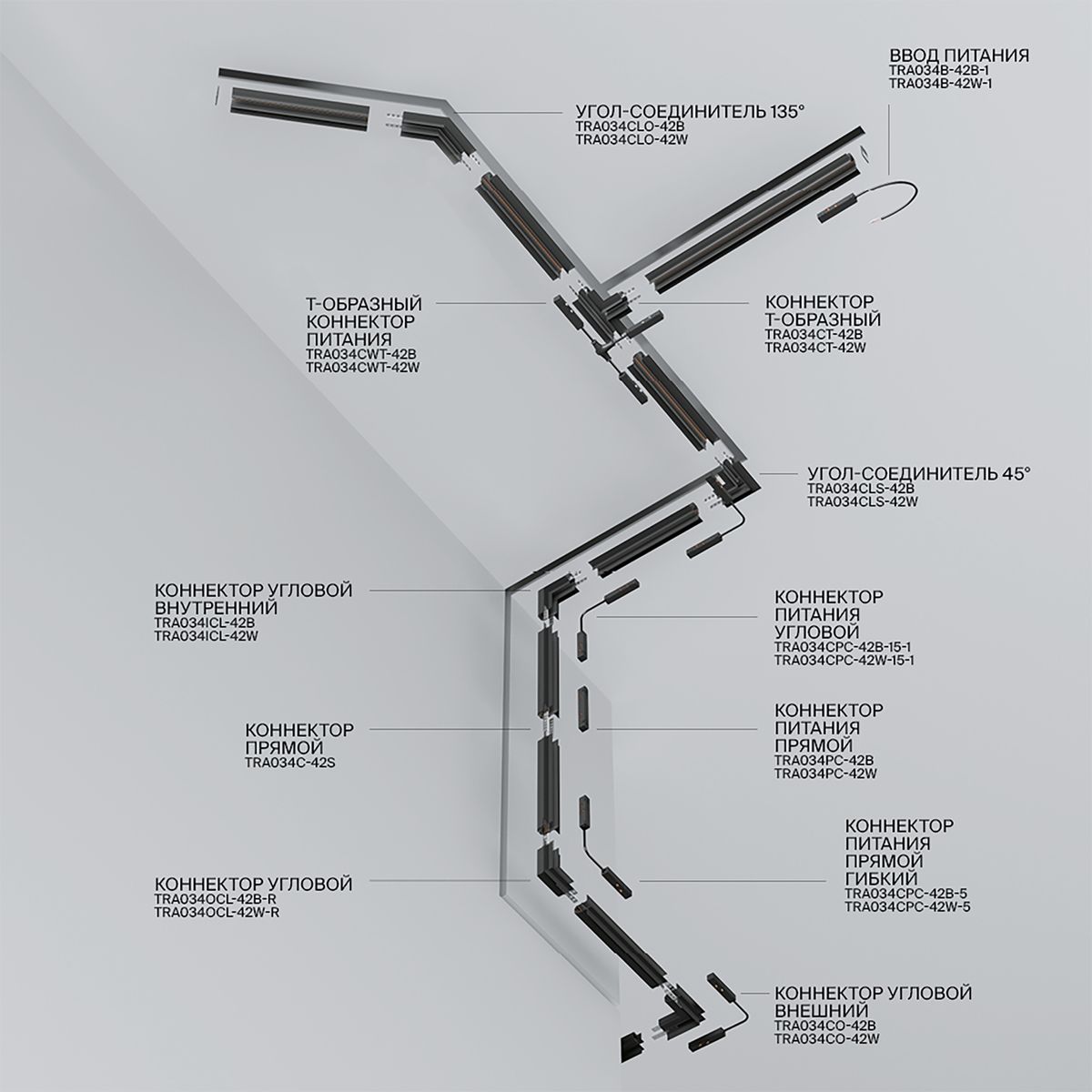 Шинопровод встраиваемый магнитный Maytoni Technical Exility Busbur TRX034-421B