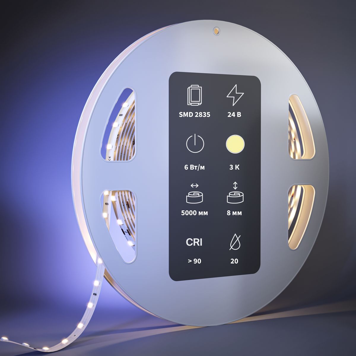 Светодиодная лента Maytoni 6W/m 80LED/m 2835SMD теплый белый 5M 201094