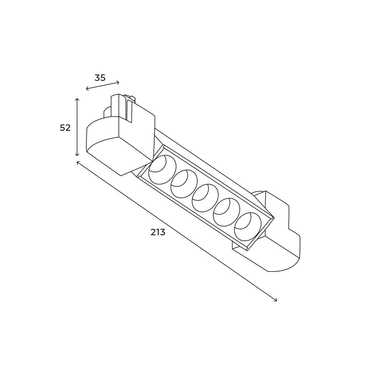 Трековый линейный светильник направленного света Hesby Lighting Skylite Однофазный,213мм- 3000К, белый HSBL_0050