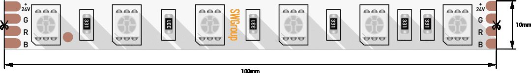 Светодиодная лента SWG 14,4W/m  60Led/m 5050SMD RGB 5M SWG560-24-14.4-RGB-M 009271