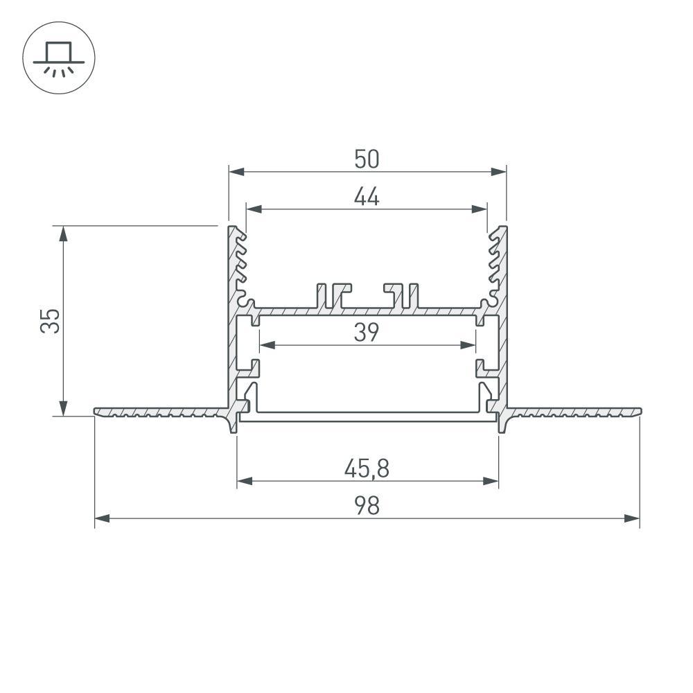 Коннектор X-образный Arlight SL-Linia45-Fantom 030109