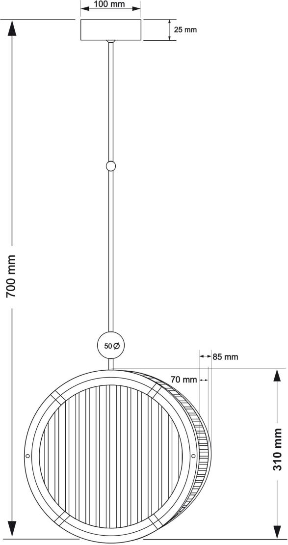 Подвесной светильник KUTEK LAURIA LAU-ZW-2(Z)310/R
