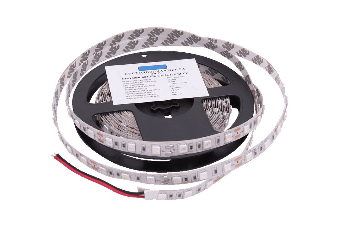 Светодиодная лента SWG 14,4W/m  60Led/m 3528SMD синий 5M SWG560-12-14.4-B-M 009473