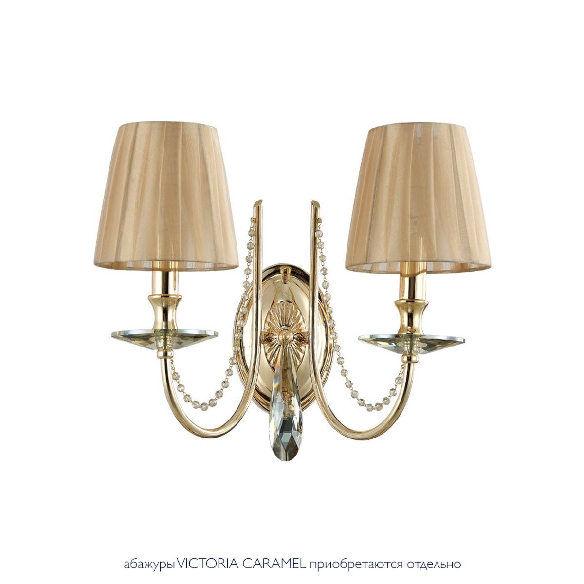 Бра Crystal Lux Victoria AP2 Gold/Amber