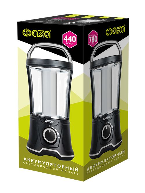 Кемпинговый светодиодный фонарь ФАZA аккумуляторный 440 лм 209х103 AccuF5-L20W-bk
