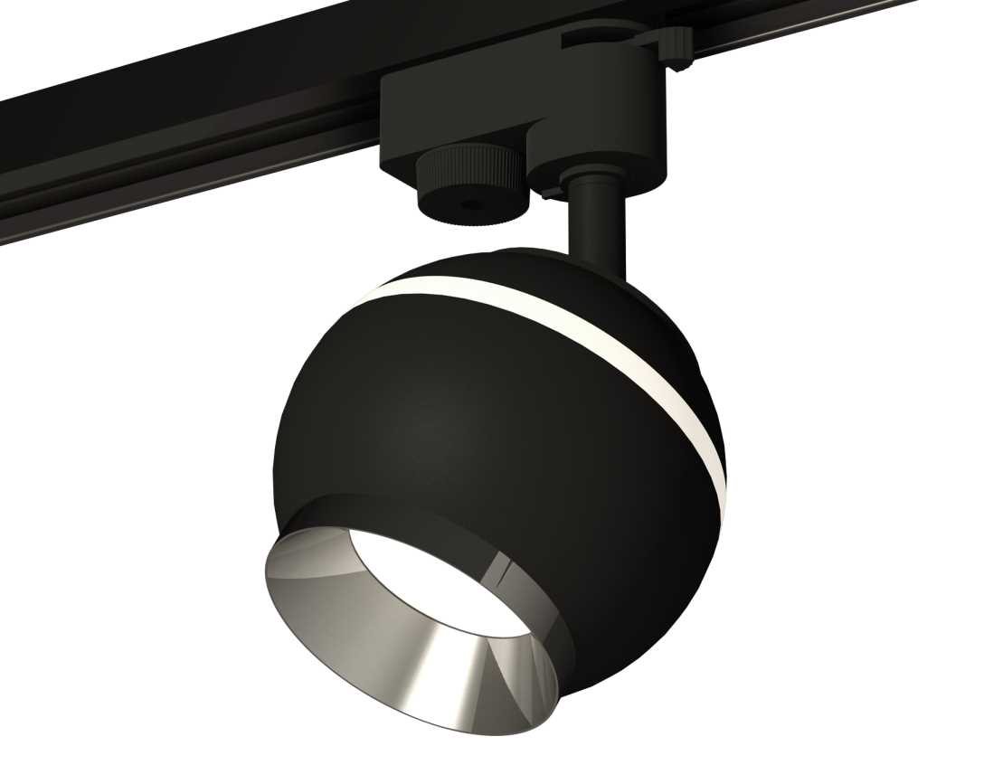 Комплект трекового светильника Ambrella light Track System XT1102003 SBK/PSL черный песок/серебро полированное (A2521, C1102, N7032)