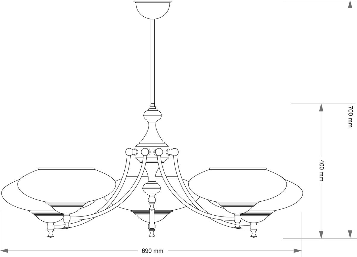 Подвесной светильник KUTEK  San Marino Klosz SAN-ZW-5(Z)CR