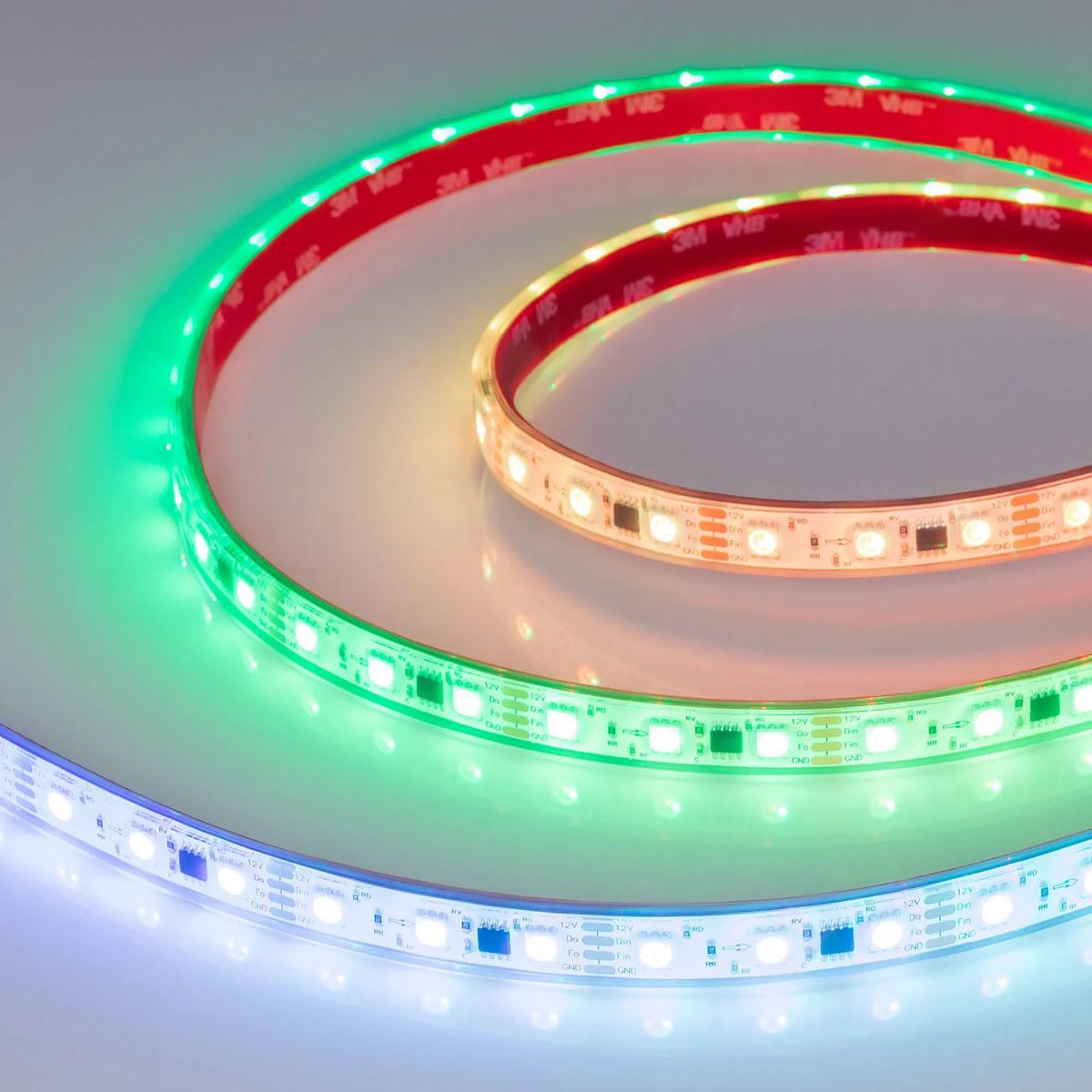 Светодиодная лента Arlight 12W/m 60LED/m 5060SMD разноцветный 5М SPI-PFS-B60-12mm 12V 039177