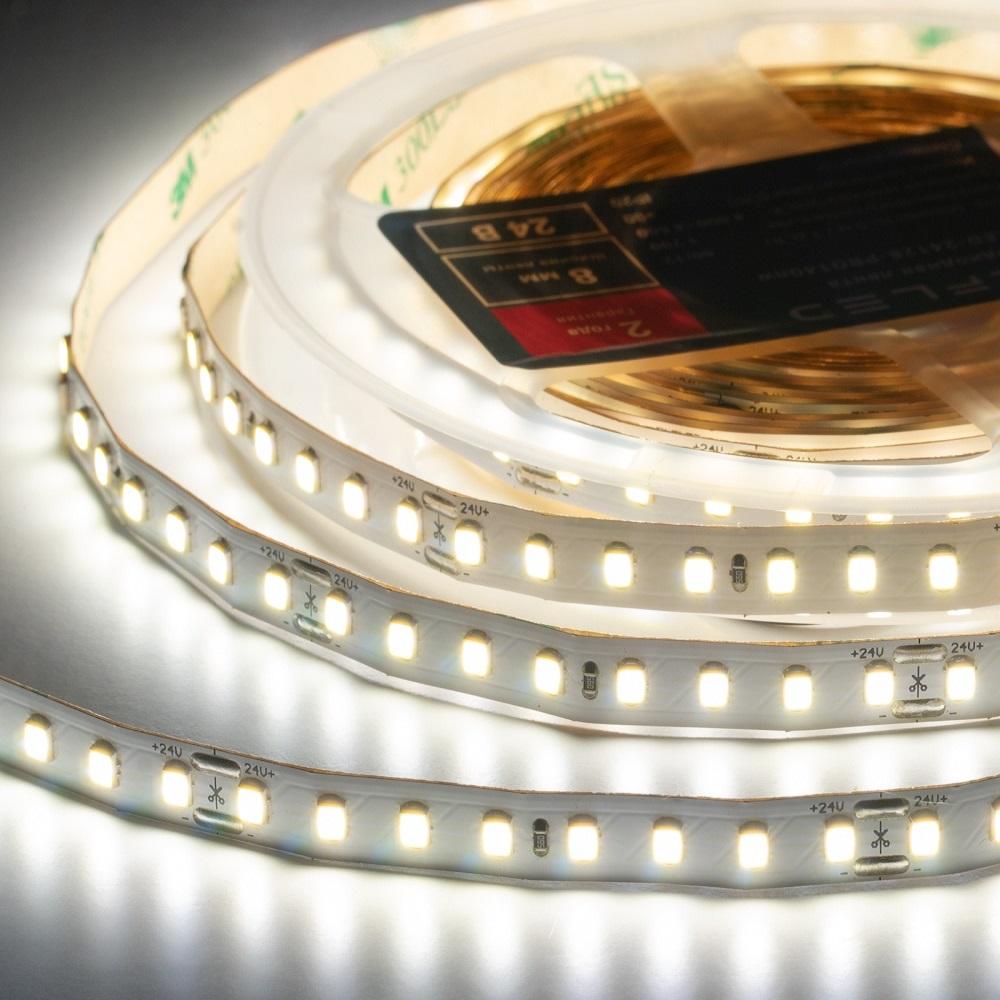 Лента светодиодная ELFLED PRO140, 128/м (2835), 24В, 12Вт/м, 5м, белый нейтральный 4000-4500К ELFLED-24128-PRO140nw