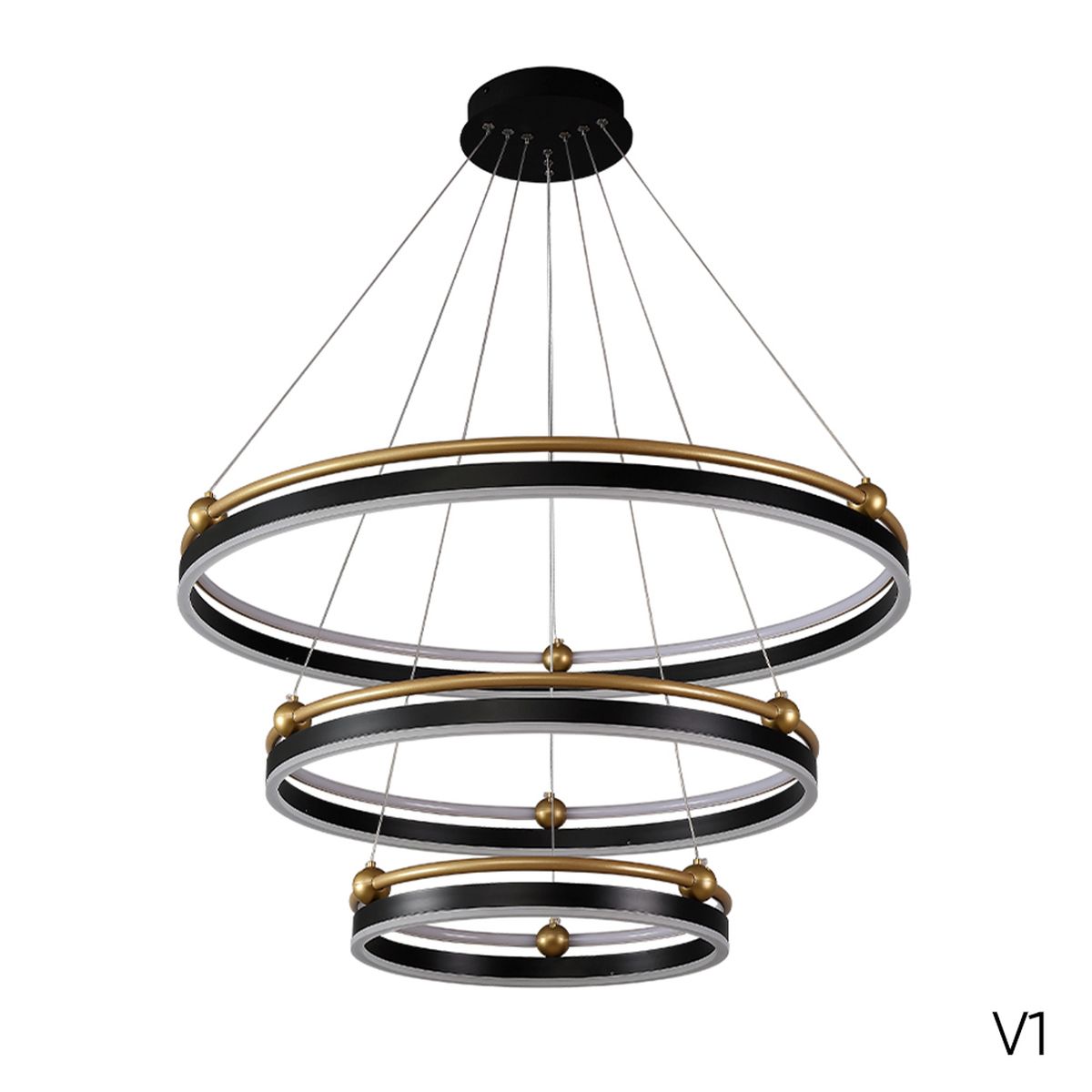Подвесная светодиодная люстра Crystal Lux FERNANDO SP158W LED BLACK/GOLD