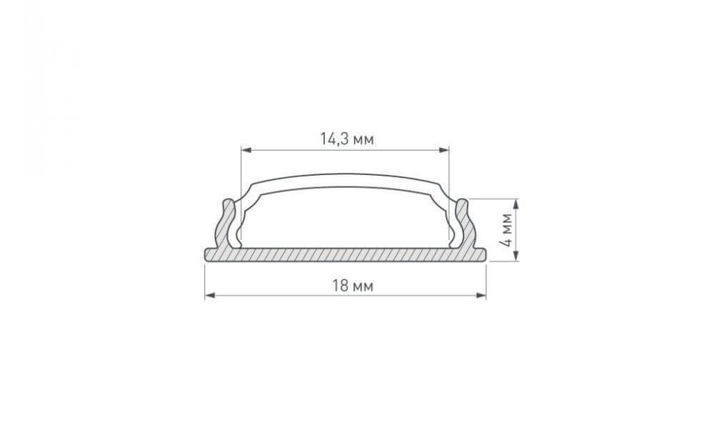 Профиль Arlight ARH-Bent-W18-2000 Anod 023087