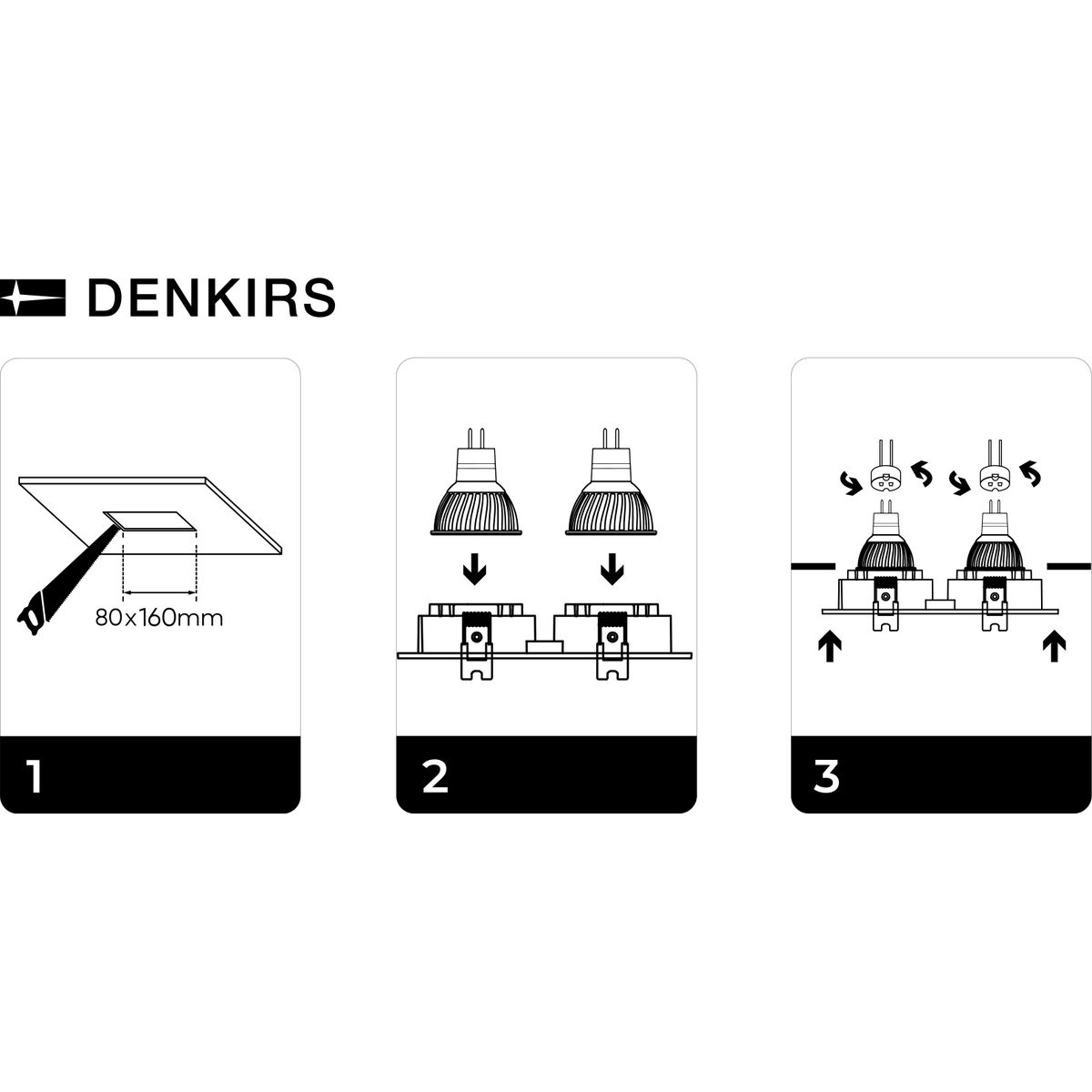 Встраиваемый светильник Denkirs Billum DK3022-BK