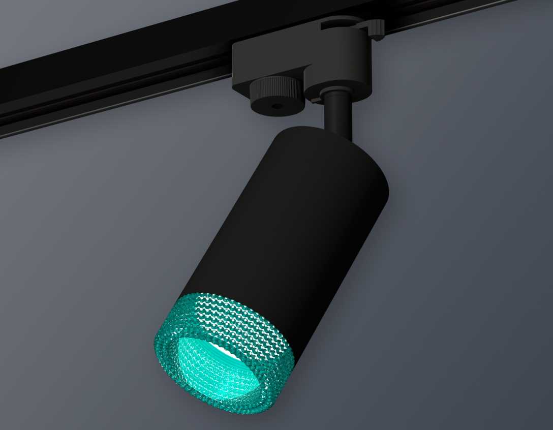 Комплект трекового светильника Ambrella light Track System XT6323083 SBK/BL черный песок/голубой (A2521, C6323, N6153)