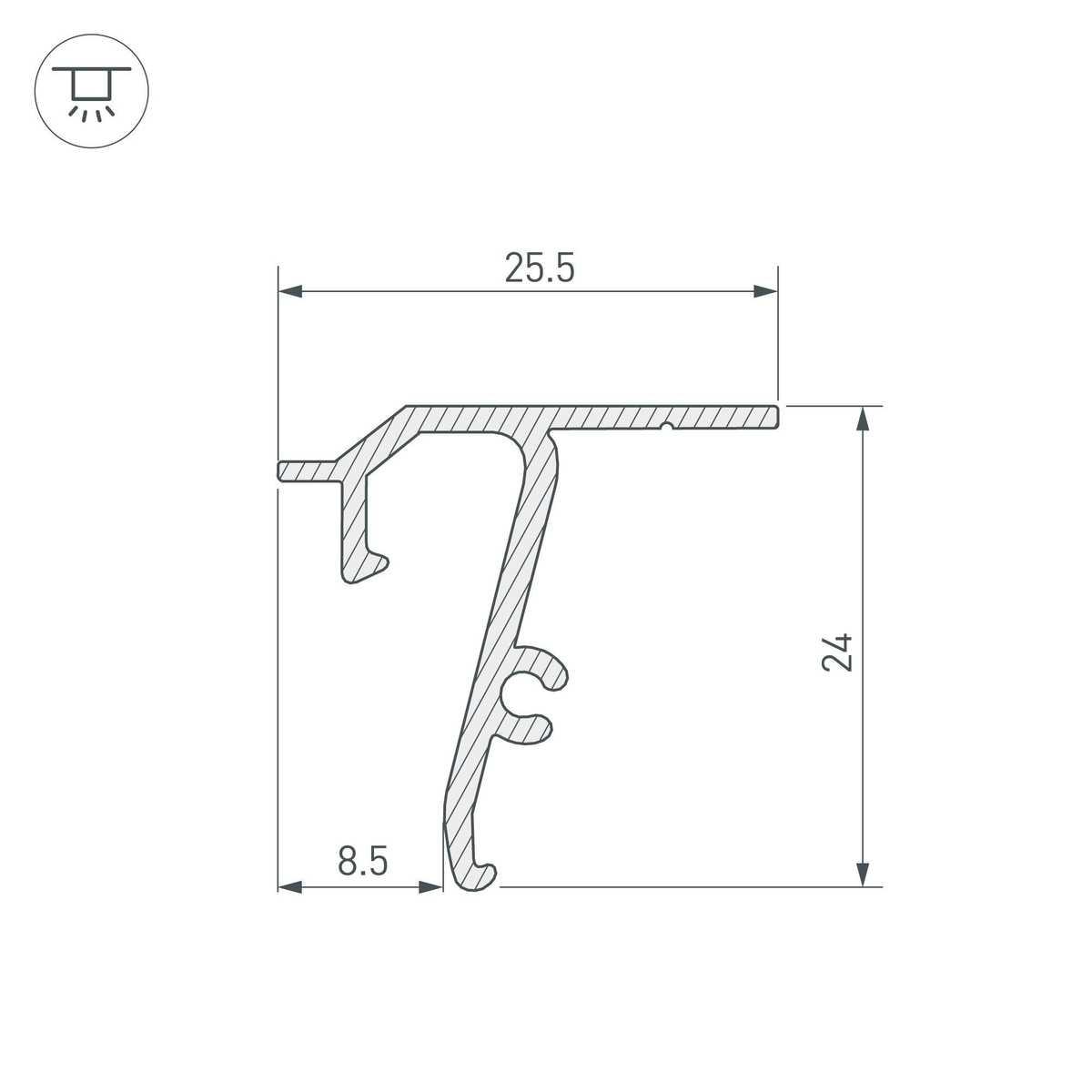 Профиль Arlight Stretch-Shadow-Tech-Ceil-2000 Black 040704