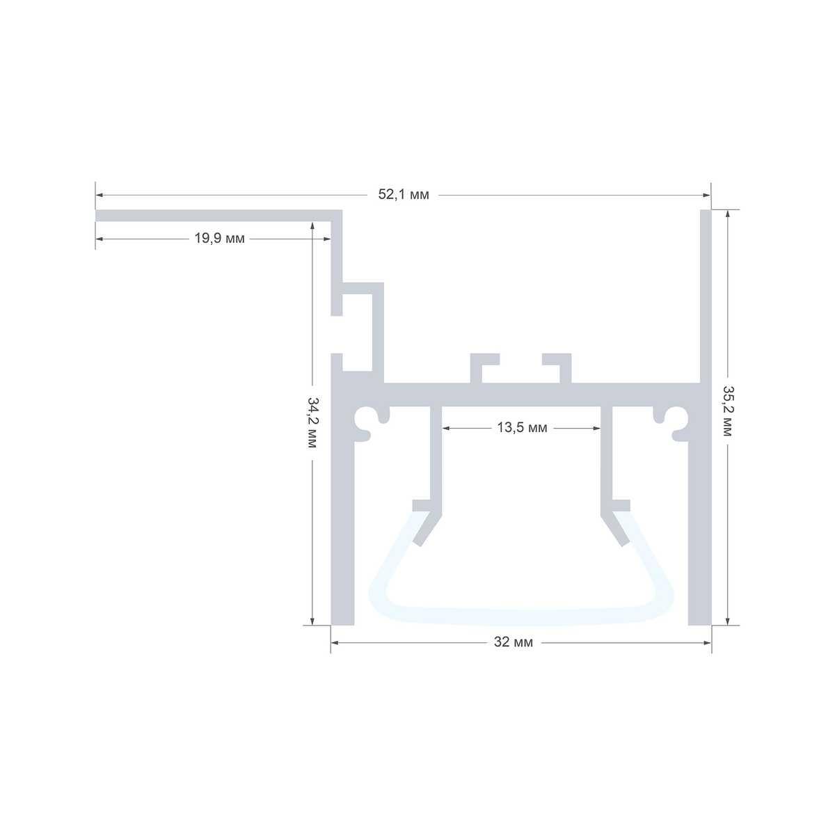 Профиль для натяжного потолка Apeyron 08-54
