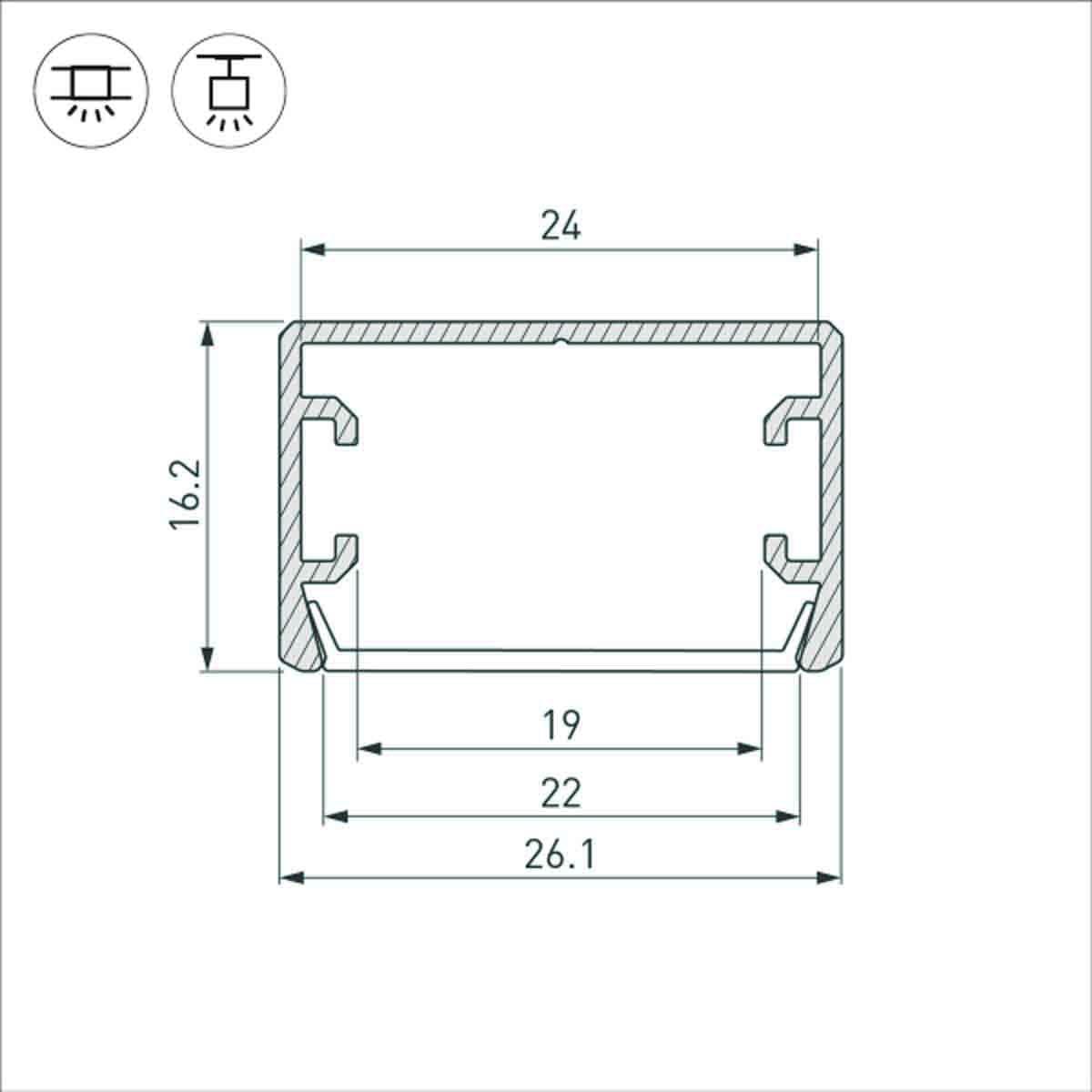Профиль Arlight PLS-LOCK-H16-SMT-2000 ANOD 033224