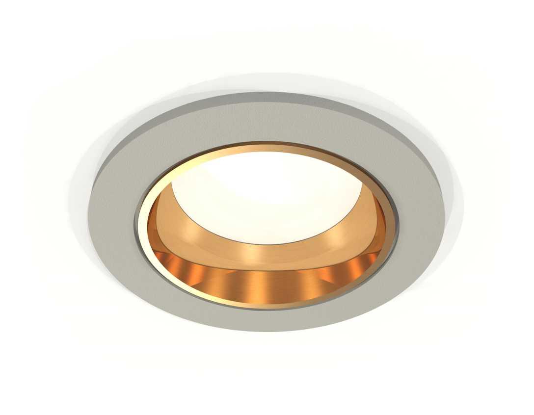 Комплект встраиваемого светильника Ambrella light Techno Spot XC6514004 SGR/PYG серый песок/золото желтое полированное (C6514, N6113)