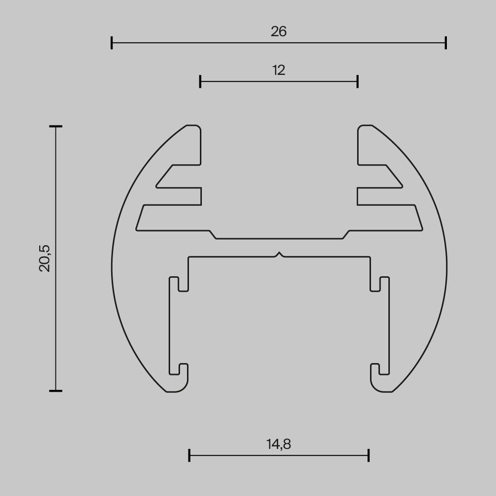 Шинопровод накладной/подвесной Maytoni Technical Busbar trunkings Basity TRX172-R-111B