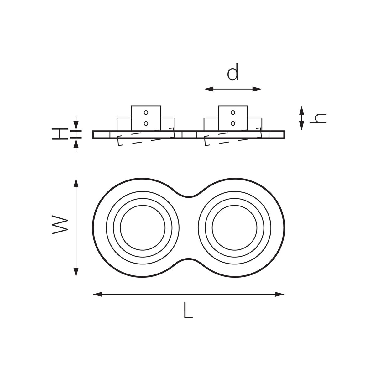 Комплект из светильника и рамки Lightstar Intero 16 (217626+217606+217606) i6260606