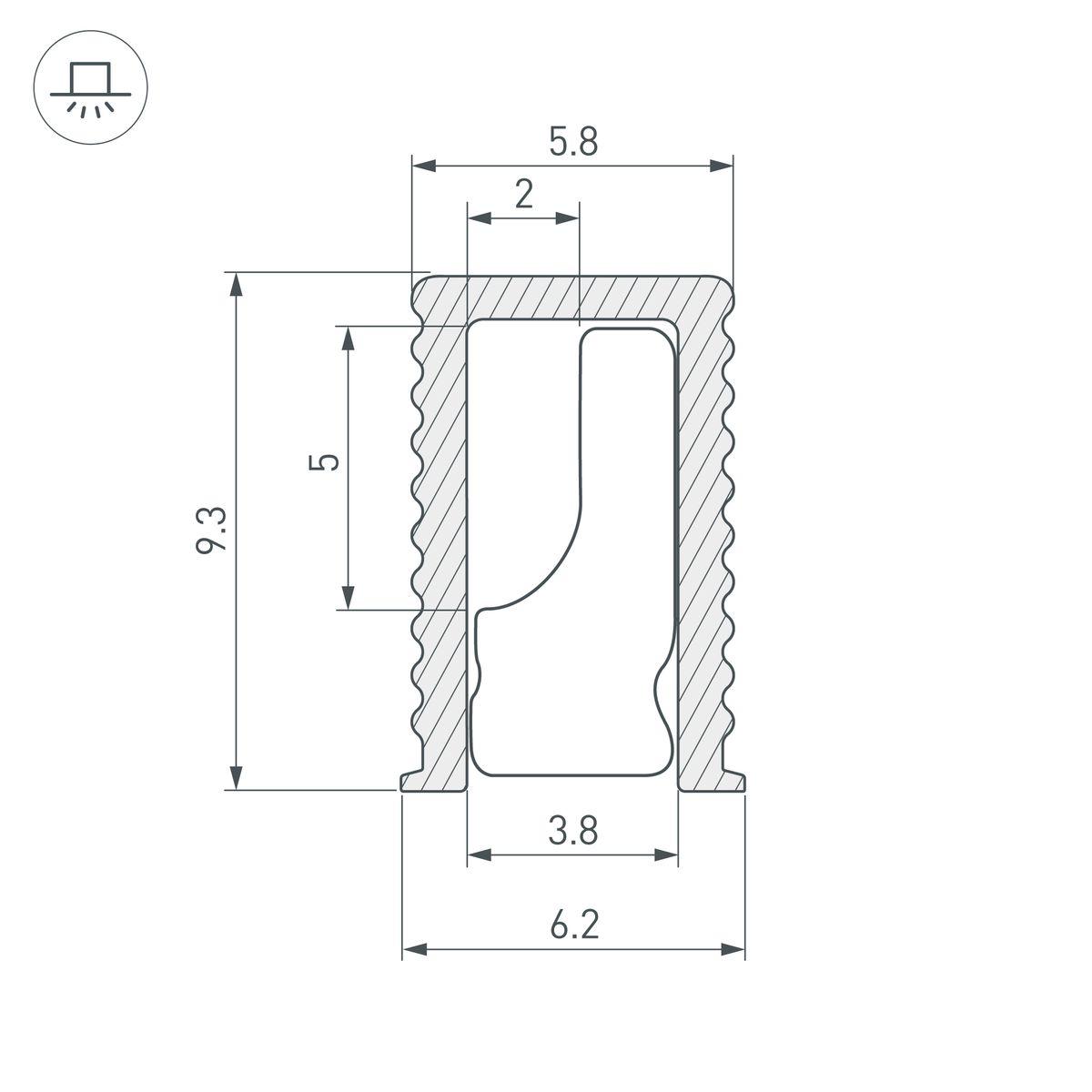 Профиль встраиваемый Arlight SL-Mini-6-H9-2000 Anod Black 044082