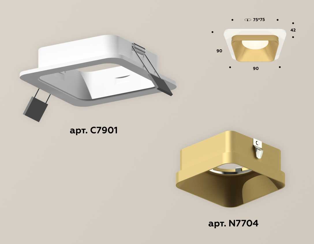 Комплект встраиваемого светильника Ambrella light Techno Spot XC (C7901, N7704) XC7901004
