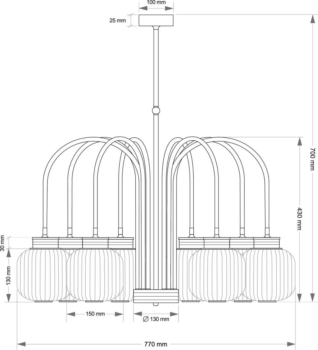 Подвесной светильник KUTEK ALBA ALB-ZW-8(P)