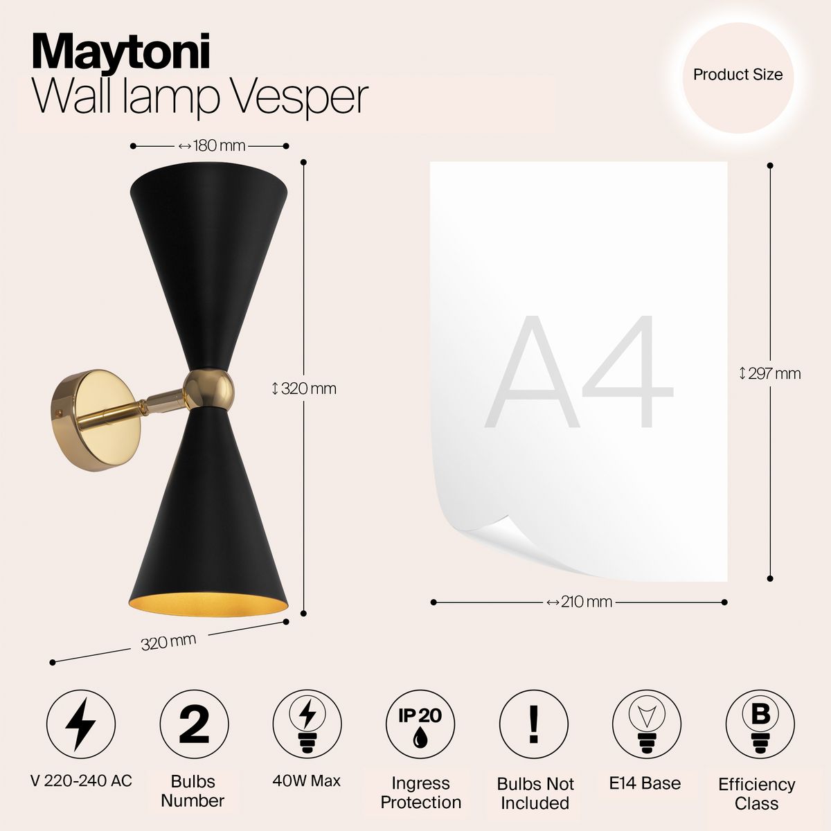 Бра Maytoni Vesper MOD108WL-02GB