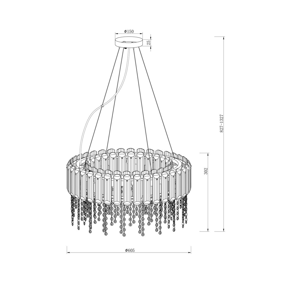 Подвесная люстра Maytoni Hail MOD097PL-08CH