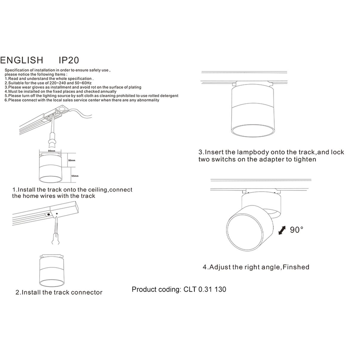 Трековый светодиодный светильник Crystal Lux CLT 0.31 130 BL