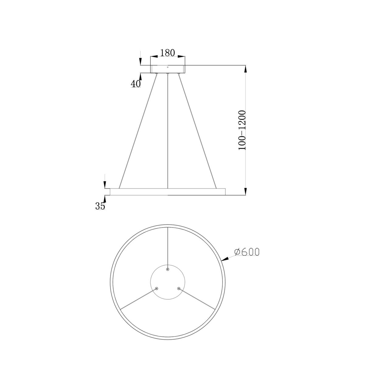 Подвесной светодиодный светильник Maytoni Rim MOD058PL-L32BS4K