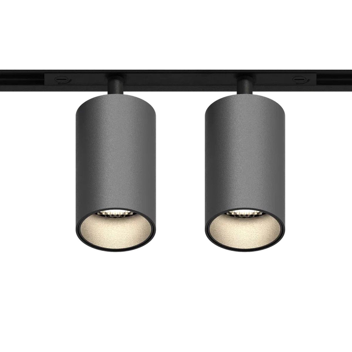 GRAFFIT Трековый светильник TWIN-SPOT LED 48В 2x10Вт 3000К CRI90 50° NO-DIM глубокий графит