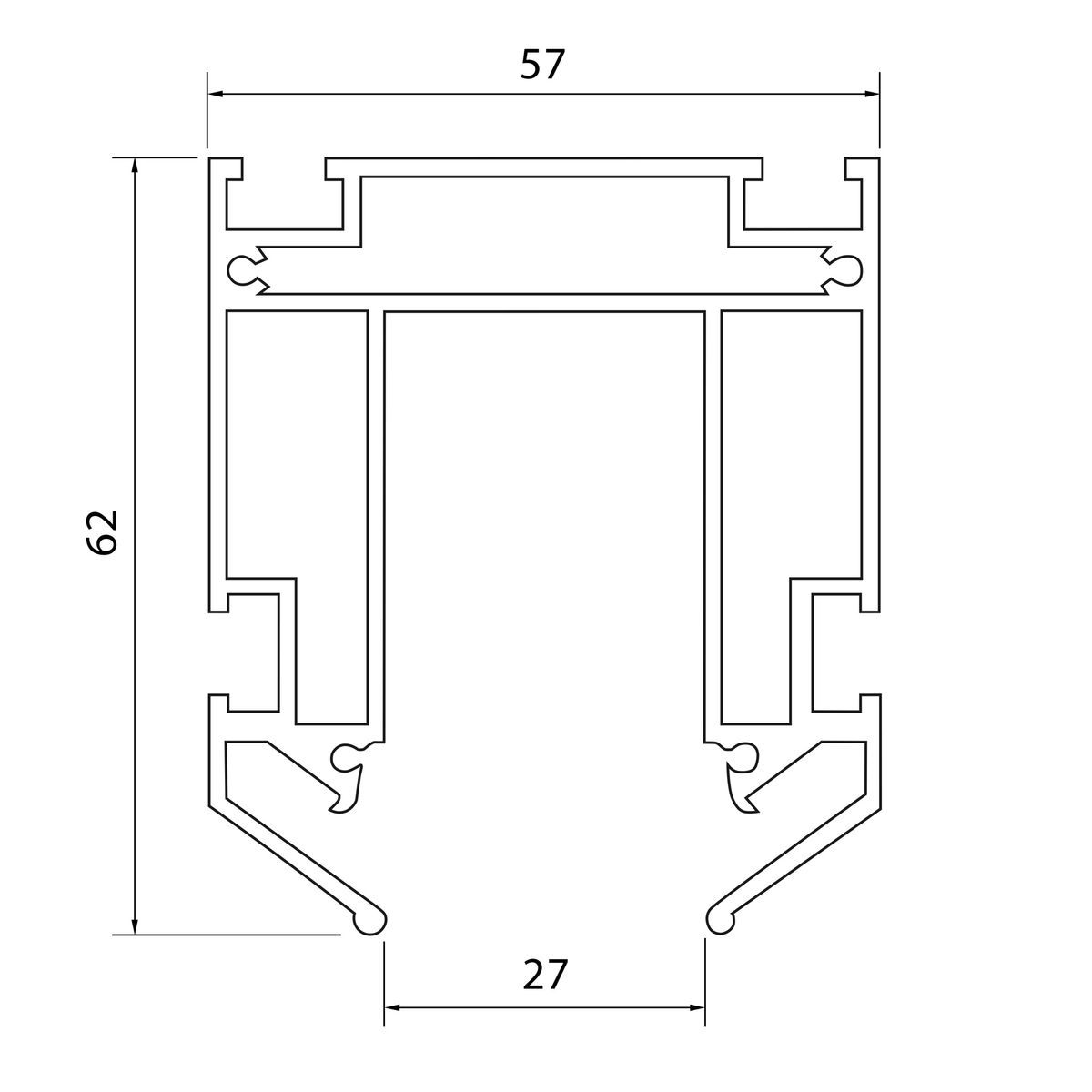 Профиль в натяжной ПВХ потолок ST Luce Skyline 48 ST003.129.03