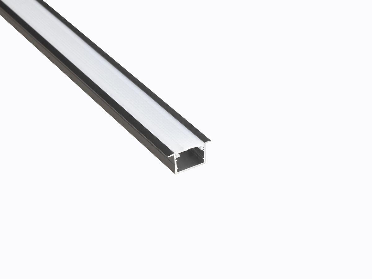 Профиль врезной LEDS POWER СПВ17-2412 алюм. черный с призм.рассеивателем 2м 008462
