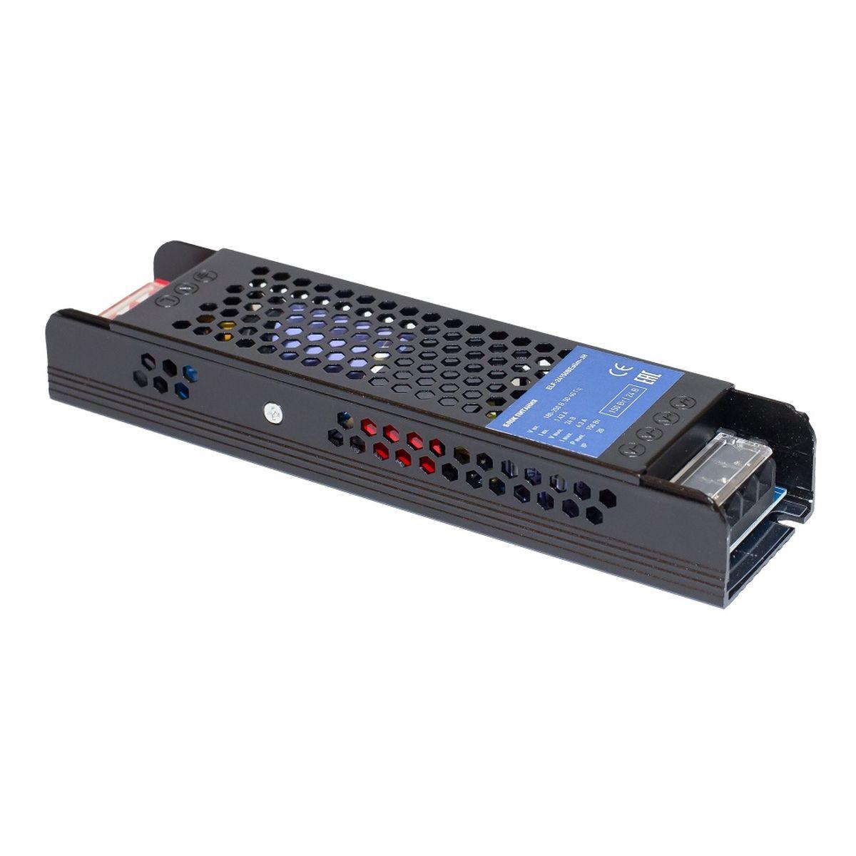 Блок питания интерьерный ELF, 24В, 150Вт, плоский металлический перфорированный корпус (черный) ELF-24150BEslim-JH