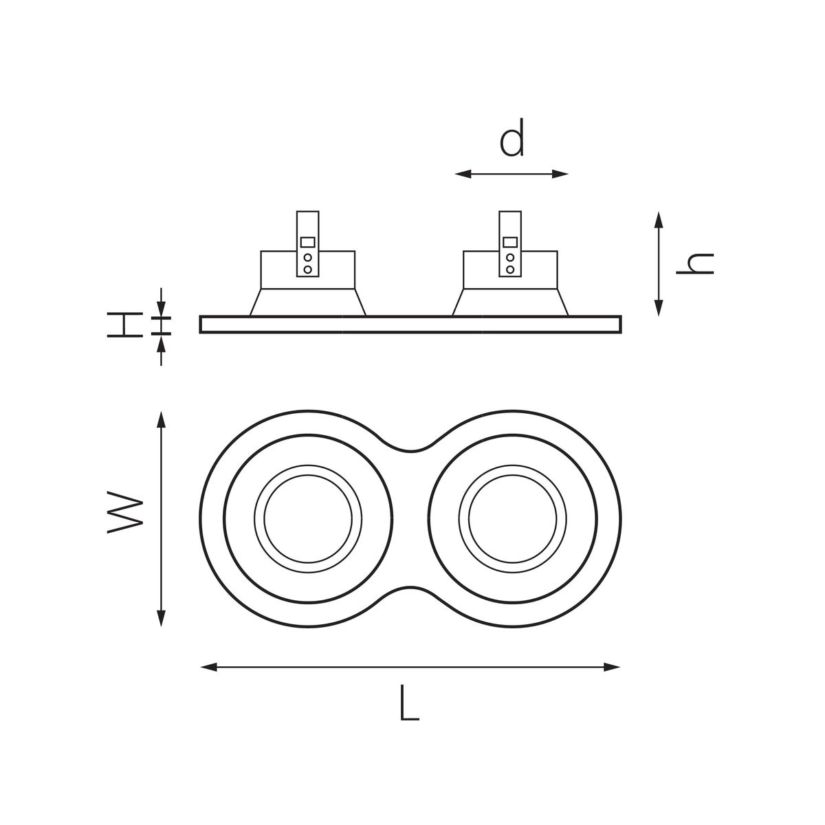 Комплект из светильников и рамки Lightstar Domino Round (214627+214606+214606) D6270606