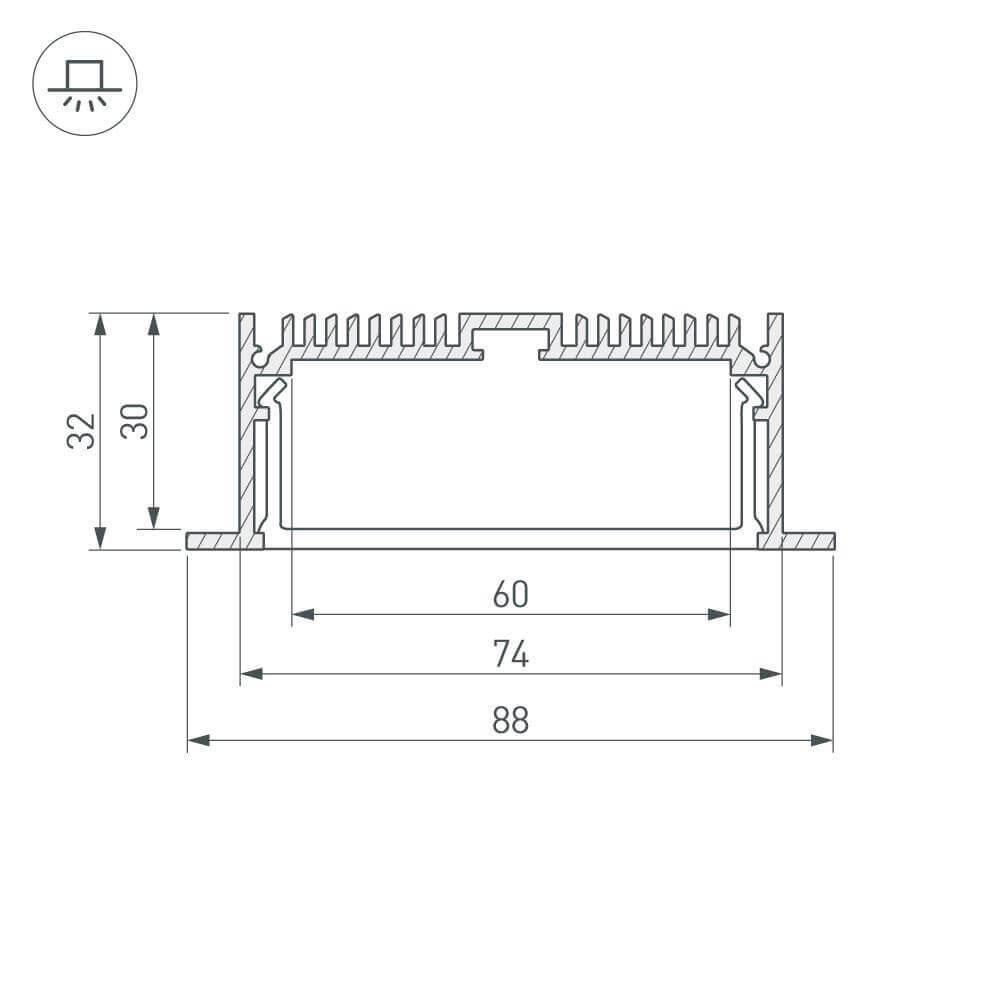 Профиль Arlight SL-LINIA88-F-2000 ANOD 019315