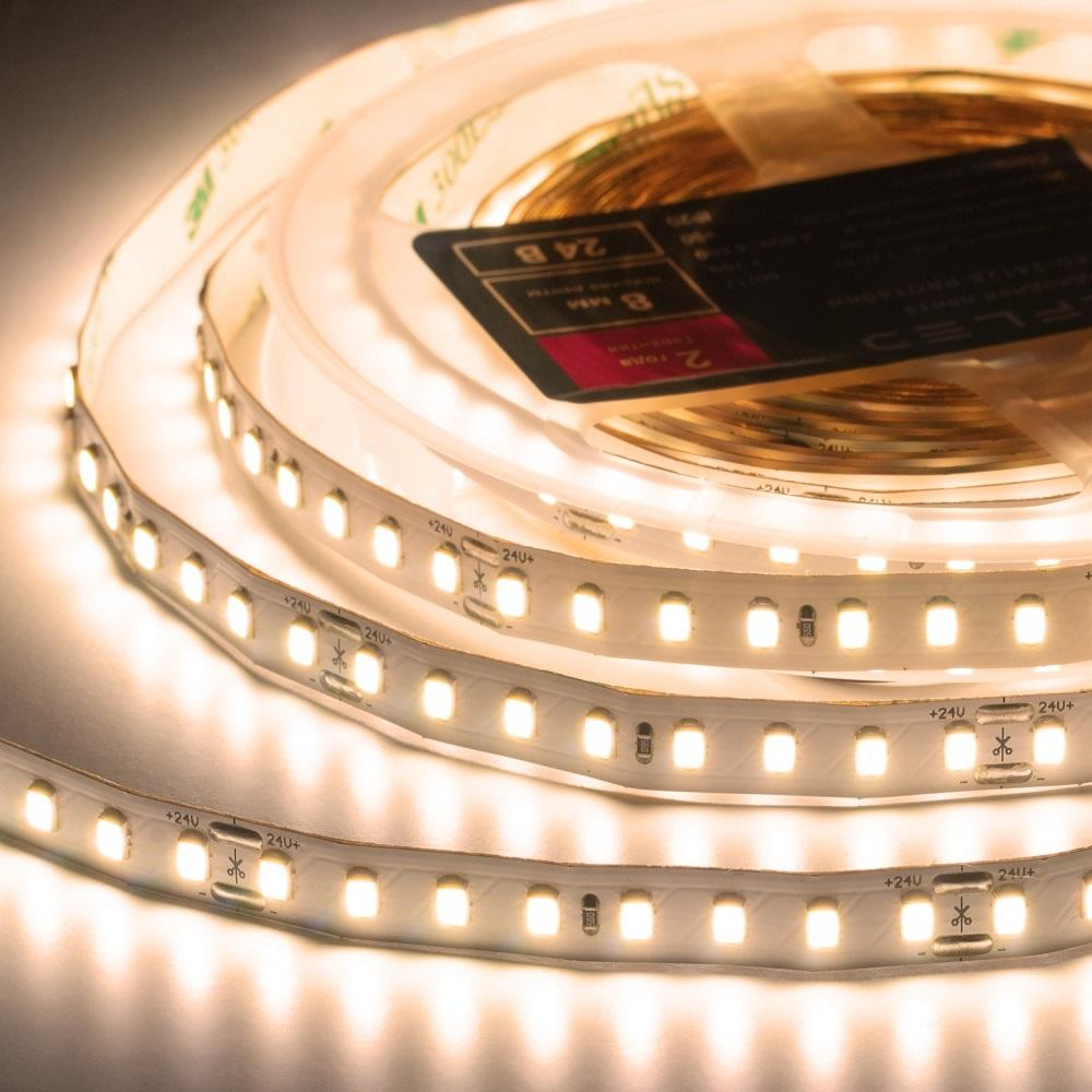 Лента светодиодная ELFLED PRO140, 128/м (2835), 24В, 12Вт/м, 5м, белый теплый 2800-3300К ELFLED-24128-PRO140ww