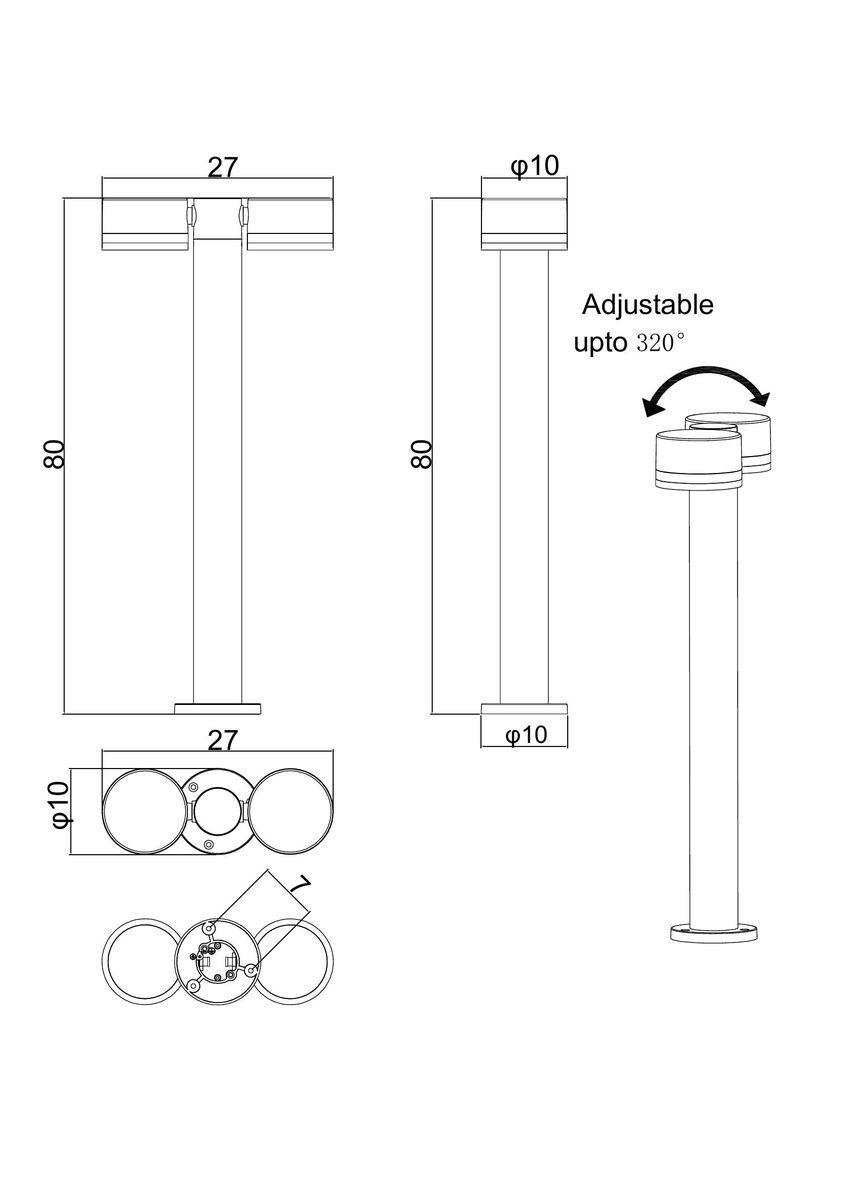 Уличный светодиодный светильник Arte Lamp Nunki A1910PA-2BK