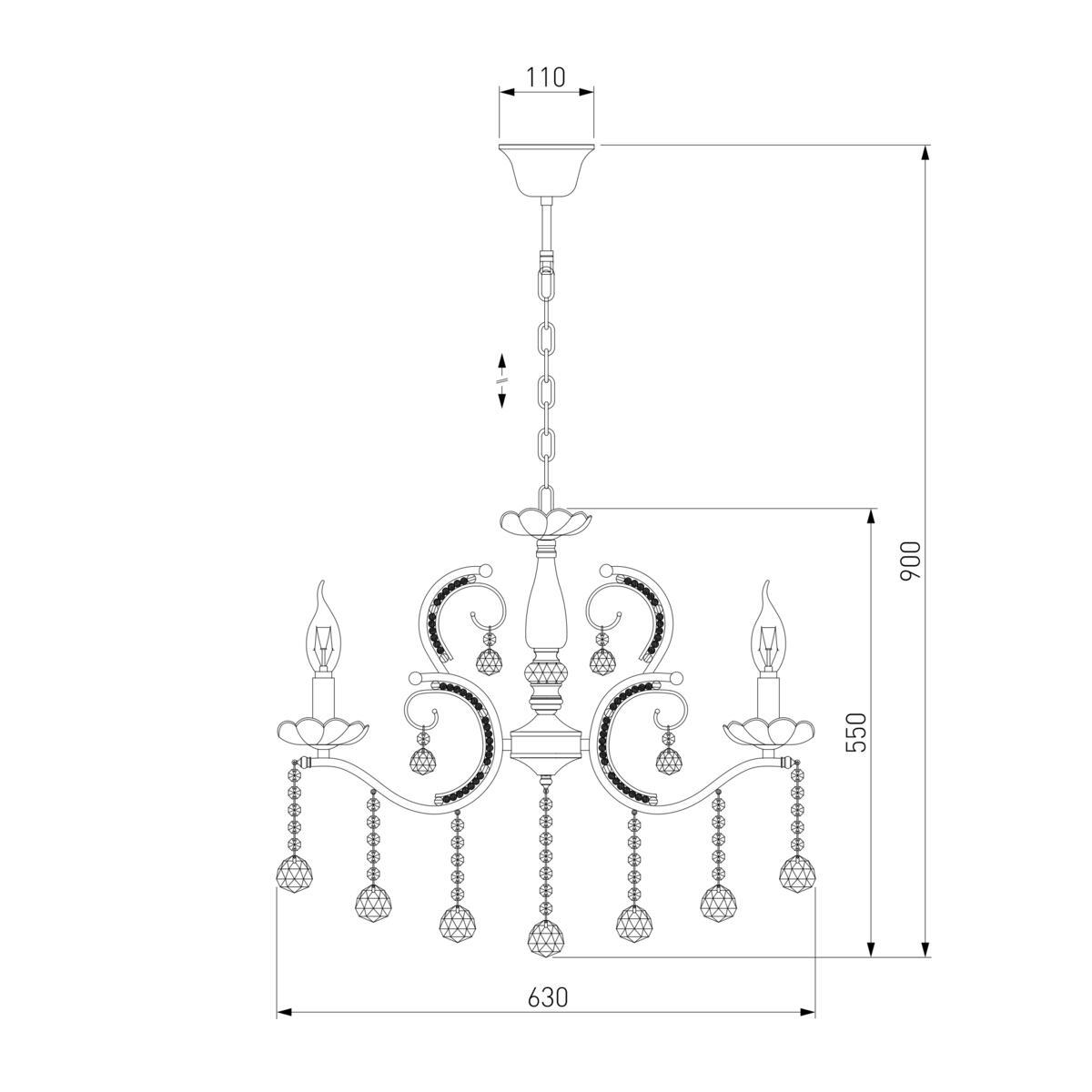 Подвесная люстра Eurosvet Brezza 10107/5 хром/дымчатый хрусталь Strotskis