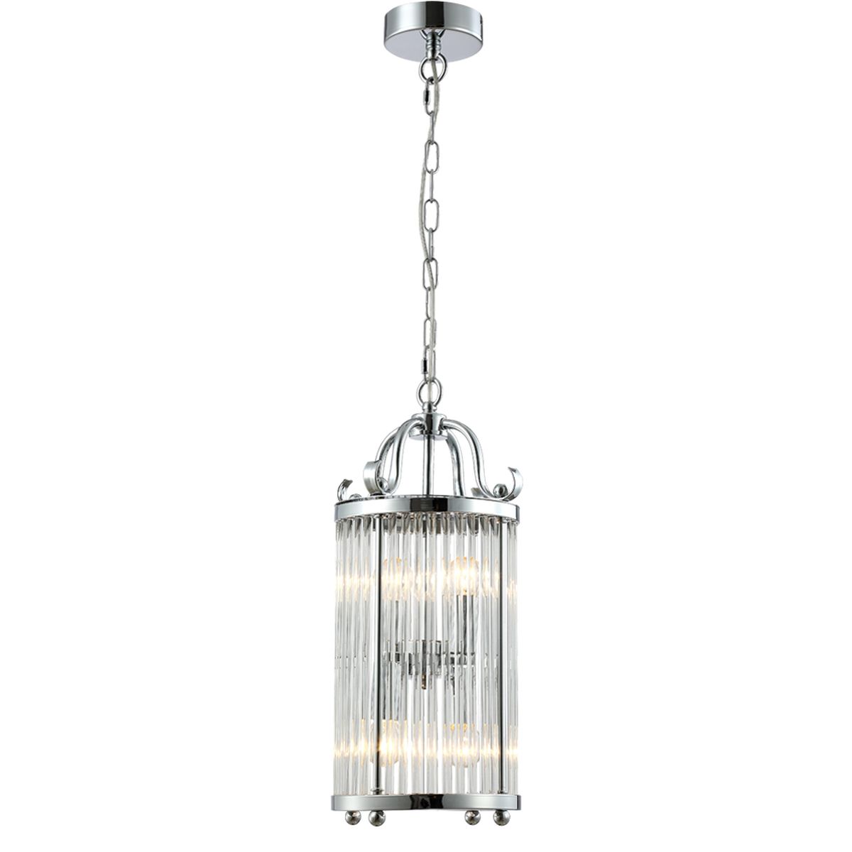 Подвесная люстра Crystal Lux Tadeo SP4 D200 Chrome/Transparente