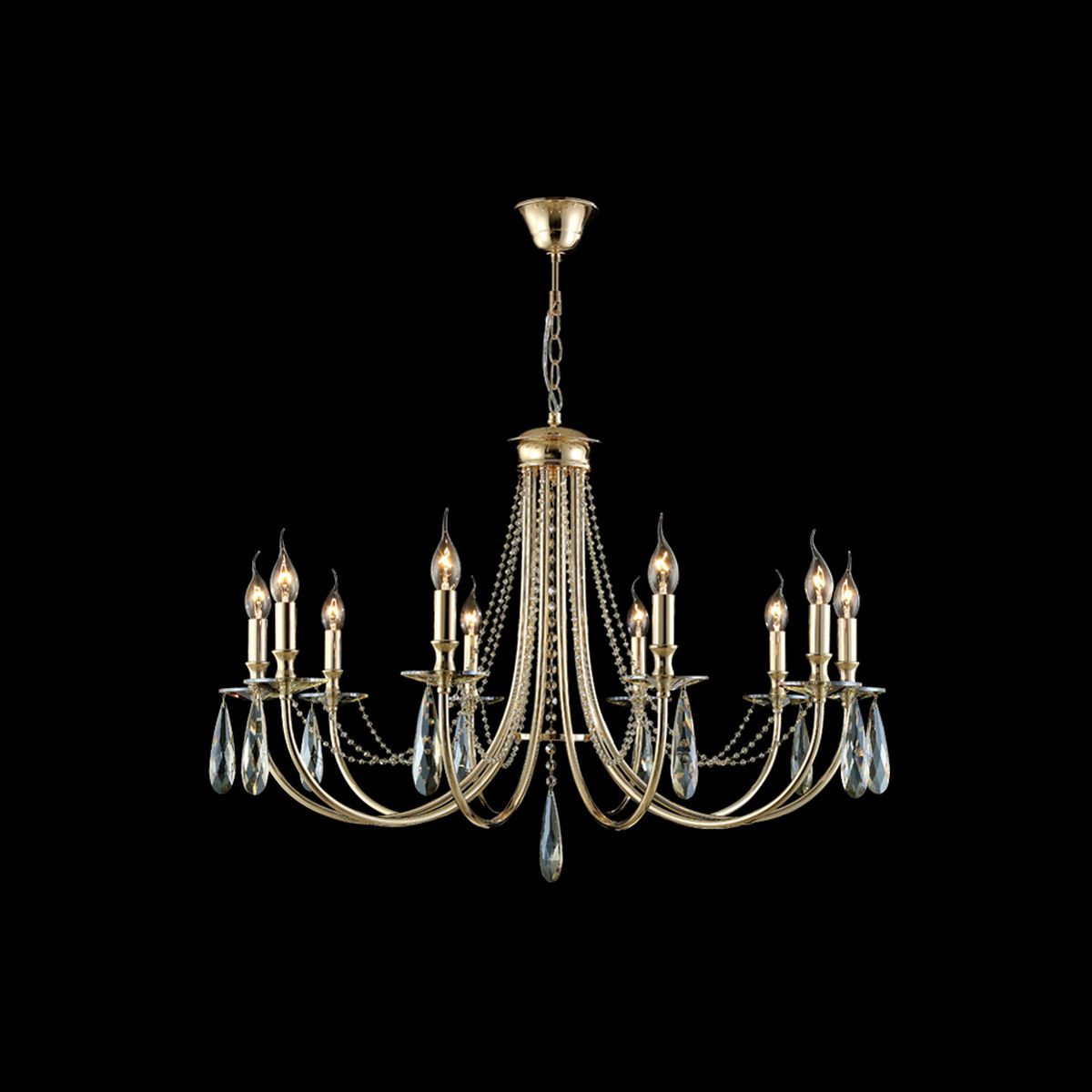 Подвесная люстра Crystal Lux Victoria SP10 Gold/Amber