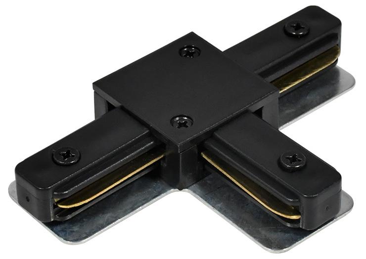 Коннектор Т-образный Hesby Lighting Skylite для  накладного шинопровода 220В, чёрный HSBL_0006