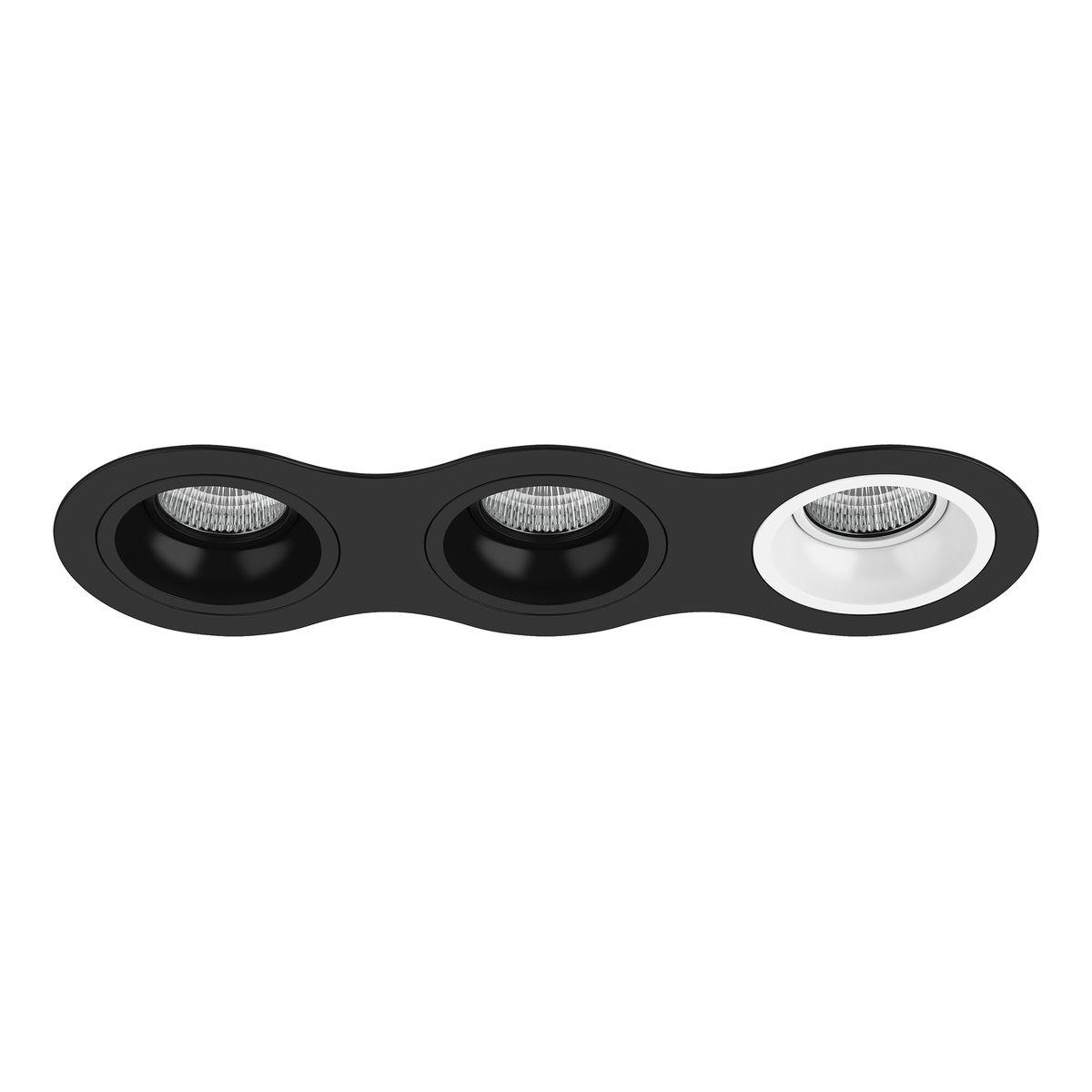Комплект из светильников и рамки Lightstar Domino Round (214637+214607+214607+214606) D637070706