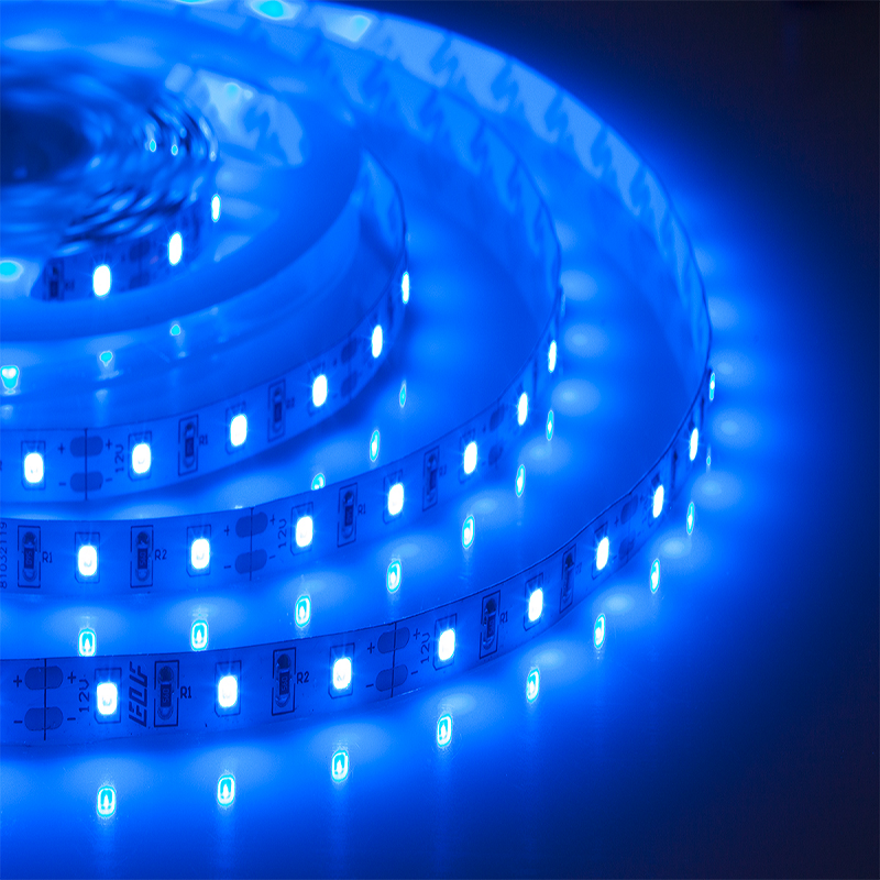 Лента светодиодная герметичная ELF GERMES, 300SMD (2835), 12В, IP65, 5м, синяя ELF-300SMD2835-GERMES-B