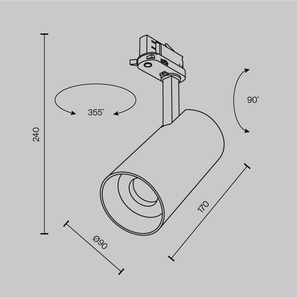 Трековый светильник Maytoni Technical TR197-3-40WCCT-M-B